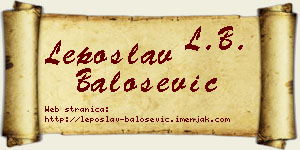 Leposlav Balošević vizit kartica